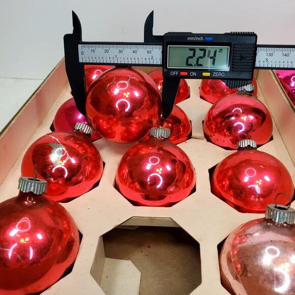 Lot of 12 Vtg Large Shiny Brite Mercury Glass Pink Christmas Ornaments Holiday - Picture 9 of 12